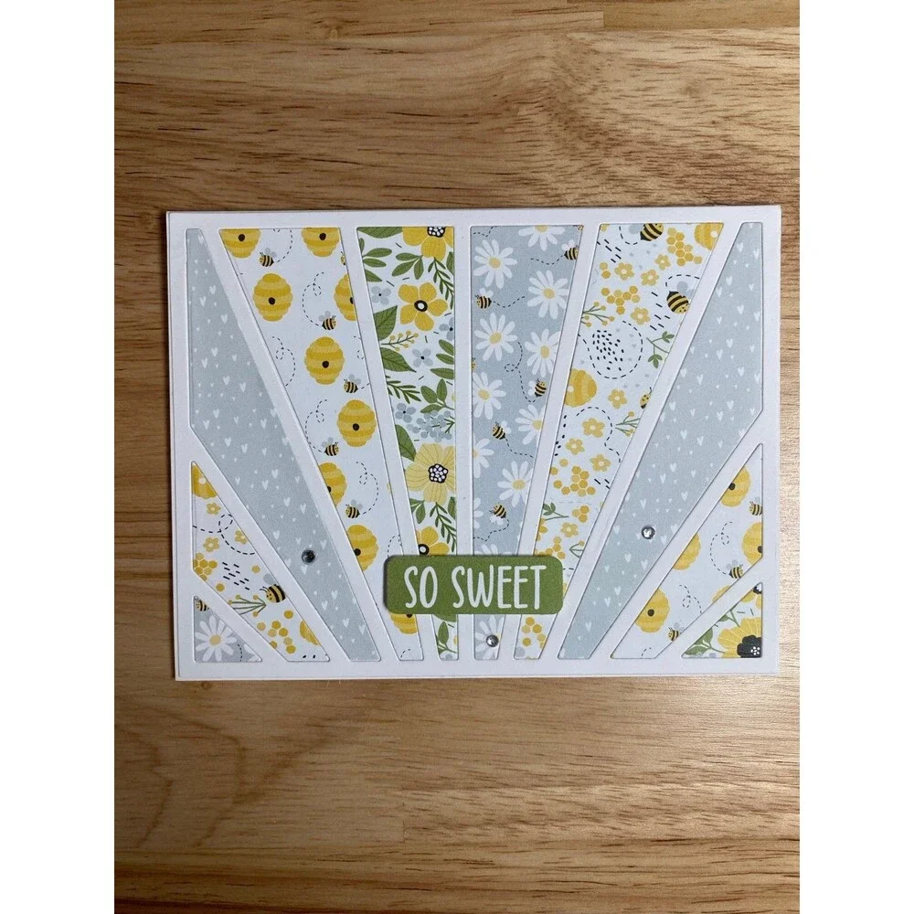 Bee & Flowers Greeting Card – Handmade A2 Card – All Occasion Blank Card